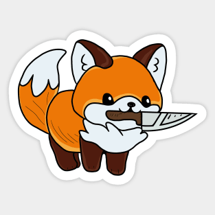 Fox with a knife! Sticker